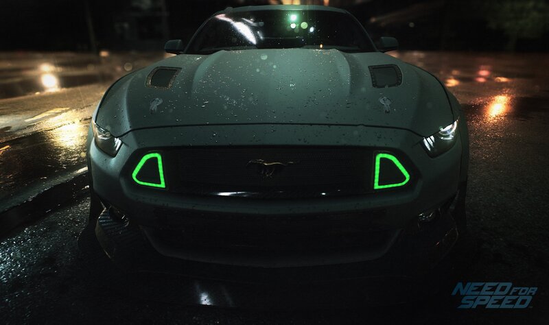 Green Ford Mustang — Dark, Dramatic