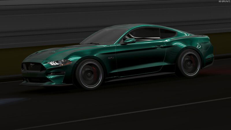 Green Ford Mustang — Dark