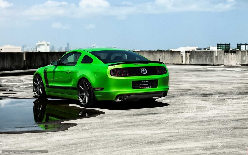 Green Ford Mustang — Dramatic, Afternoon