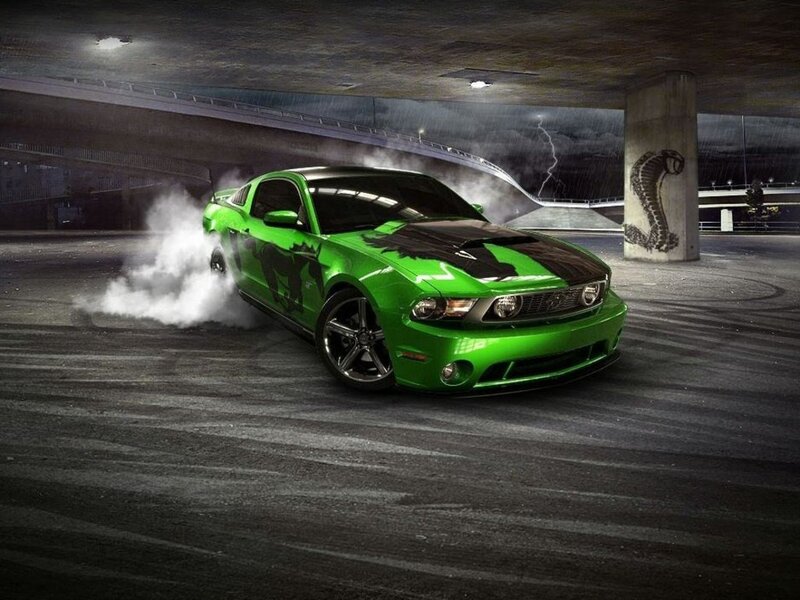Green Ford Mustang