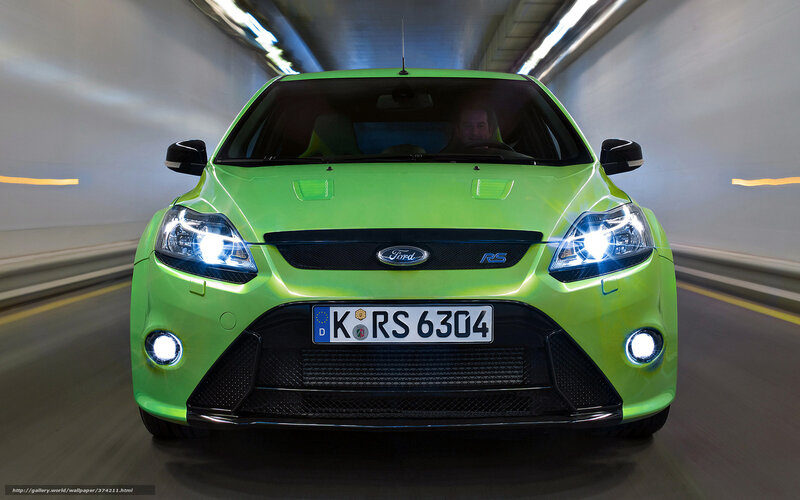 green ford rs in tunnel