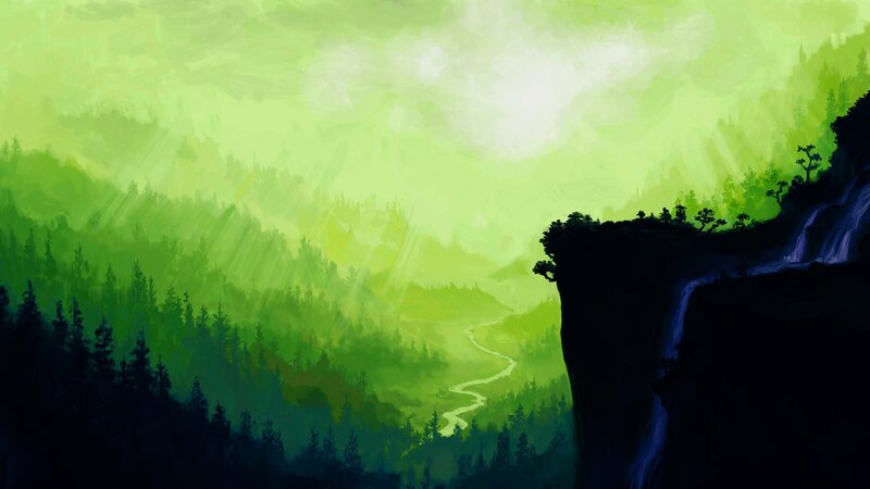 Green Forest Valley — Serene, Morning