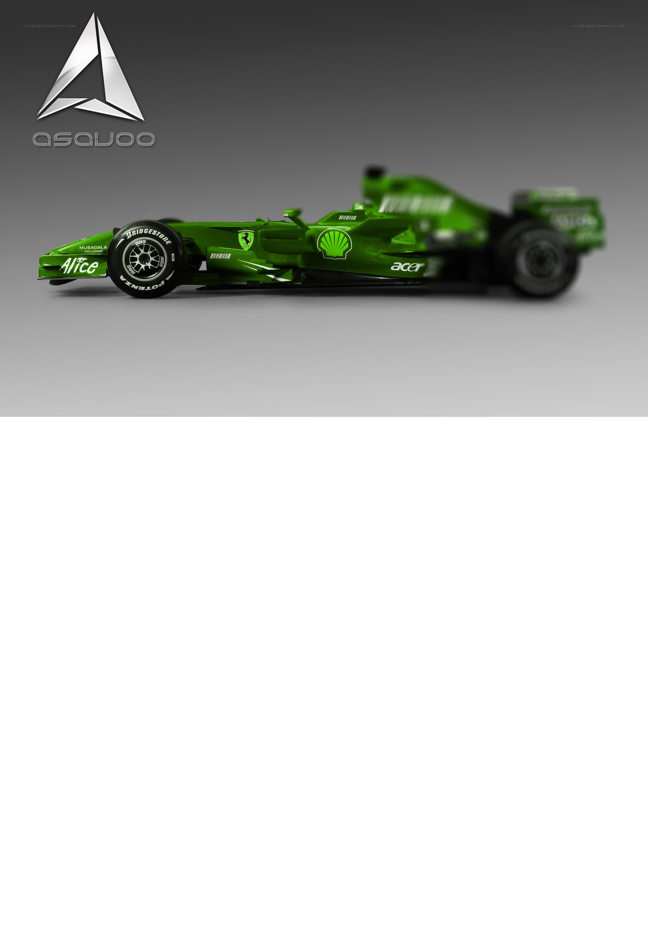 green formula one car