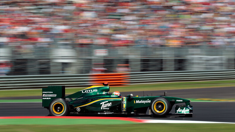 Green Formula One Car — Dynamic, Afternoon, Photograph