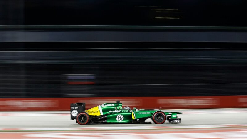 Green Formula One Car — Dynamic, Night