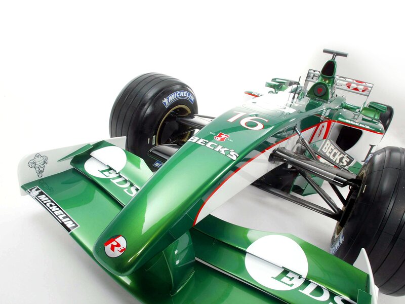 Green Formula One Car — Neutral, Photograph, Tires