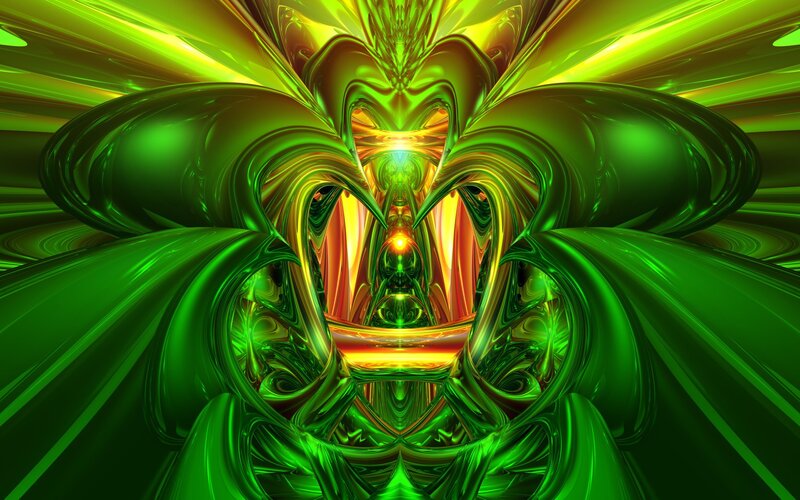 green fractal abstract art