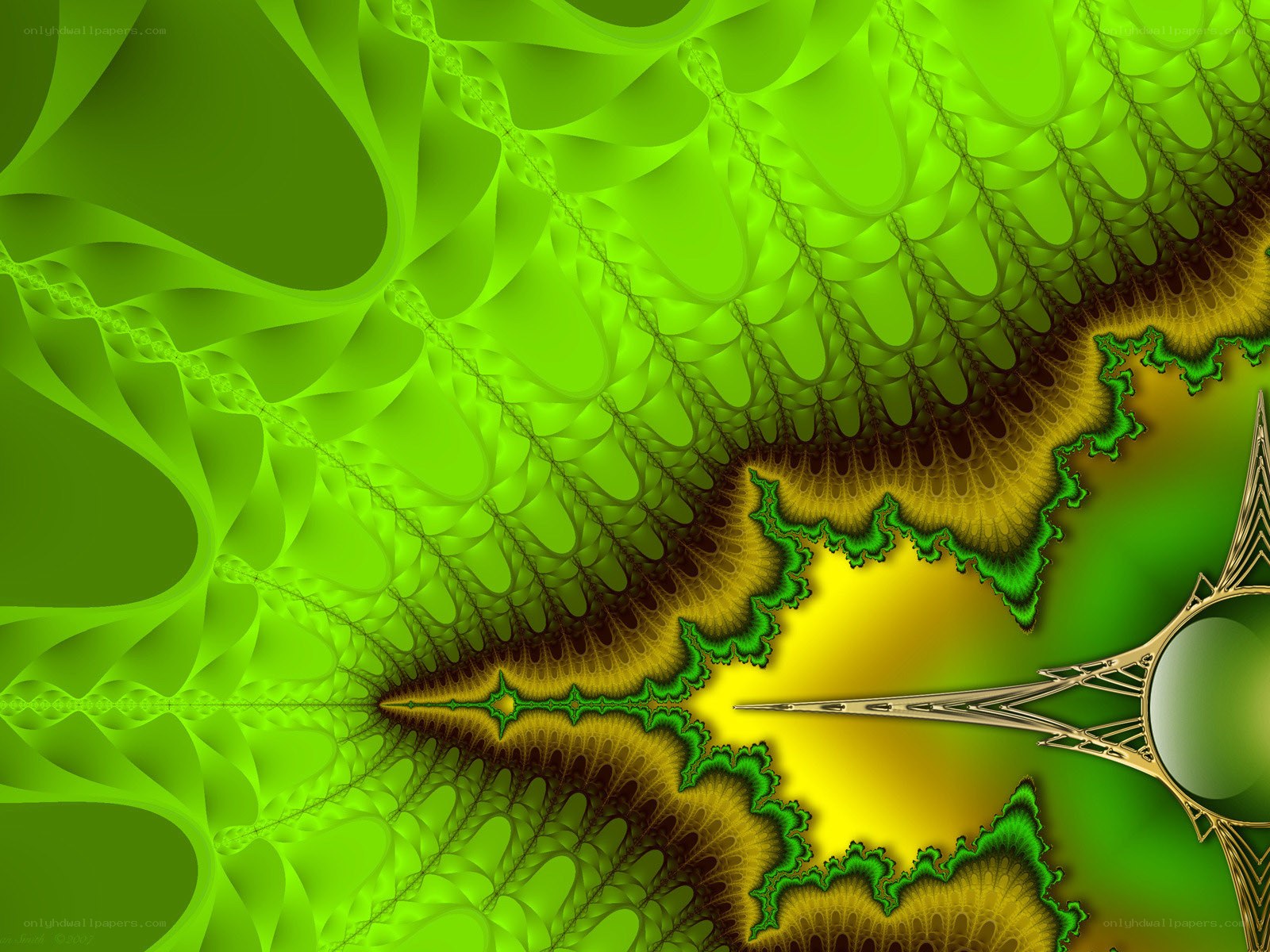 Green fractal abstract art