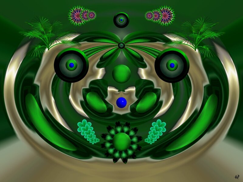 green fractal abstract art