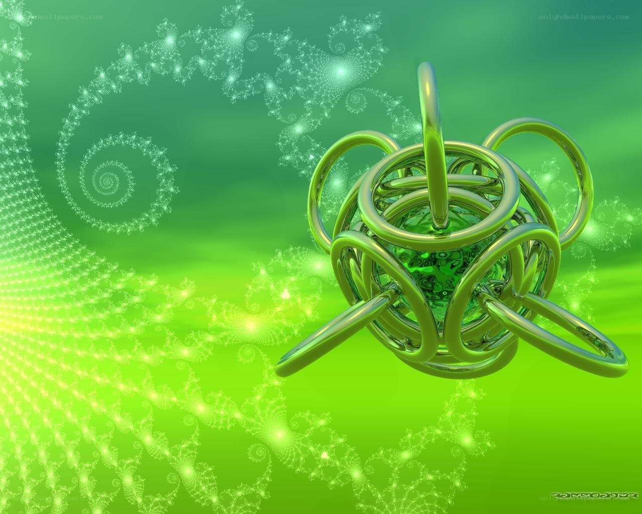 Green fractal abstract design