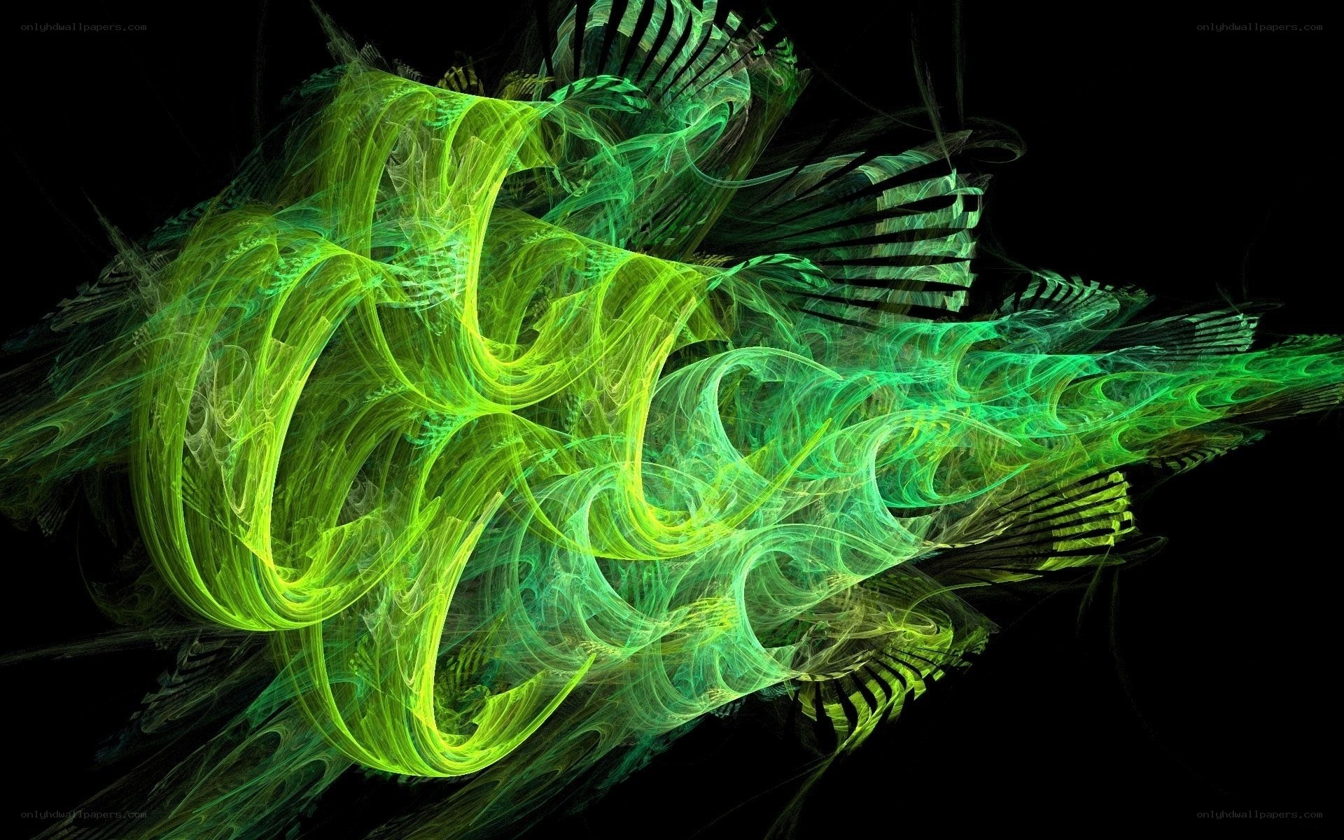 Green fractal abstract design