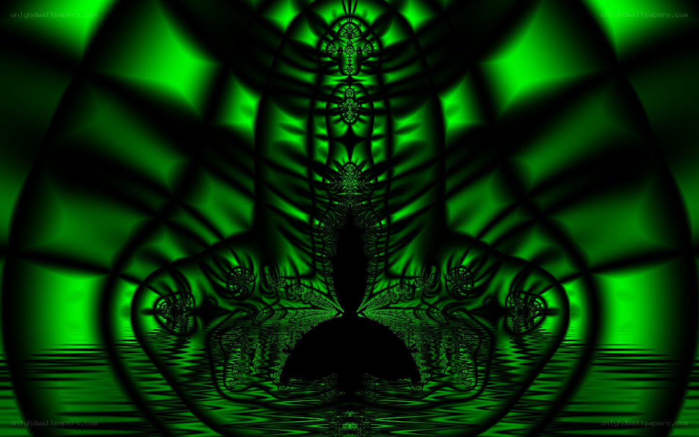 green fractal abstract pattern