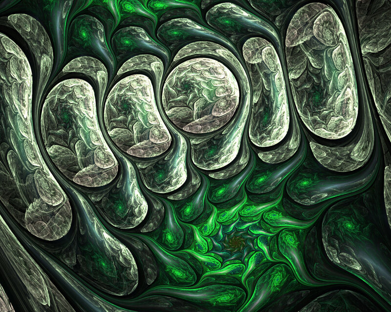 Green fractal abstract pattern