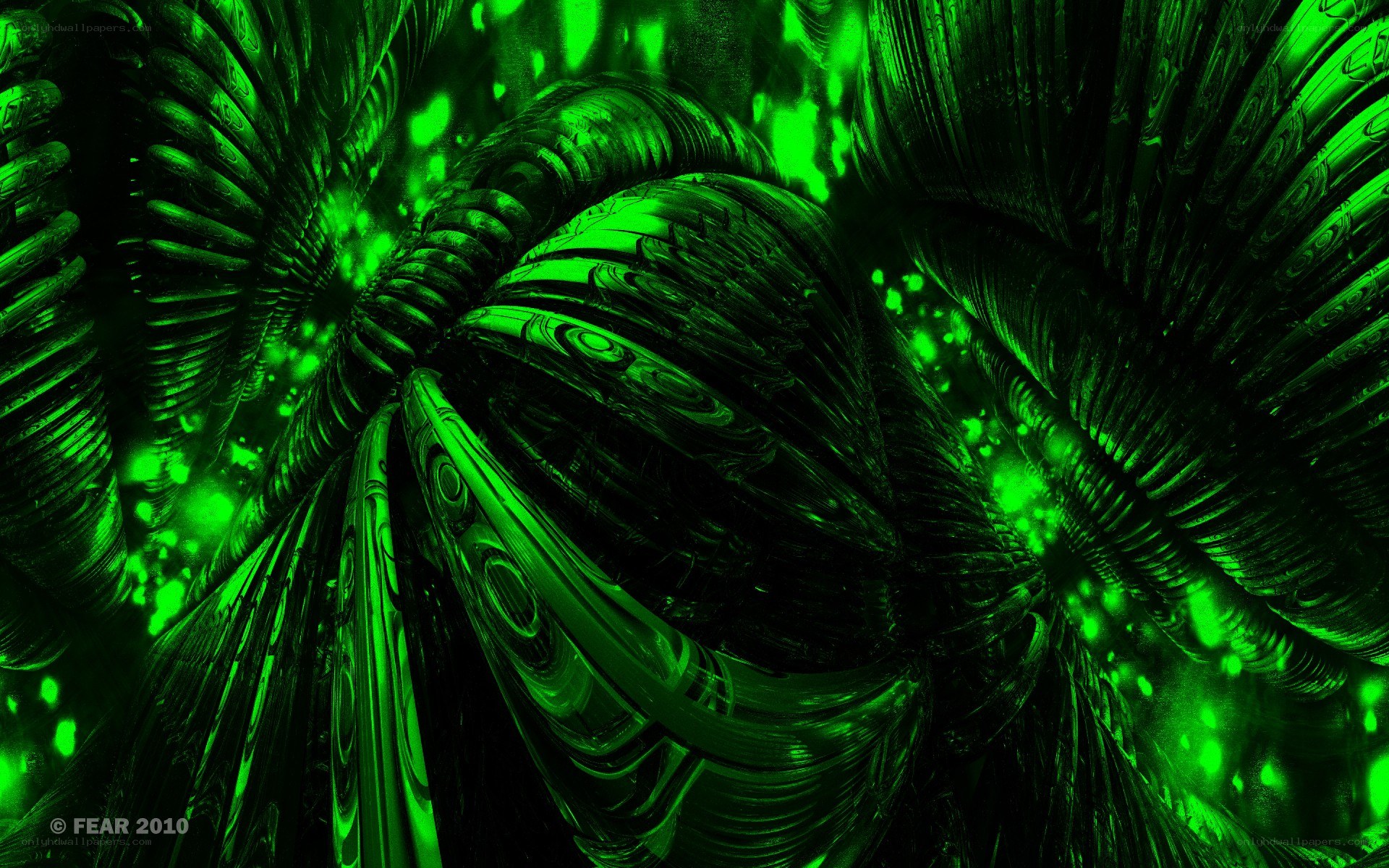 green fractal abstract pattern
