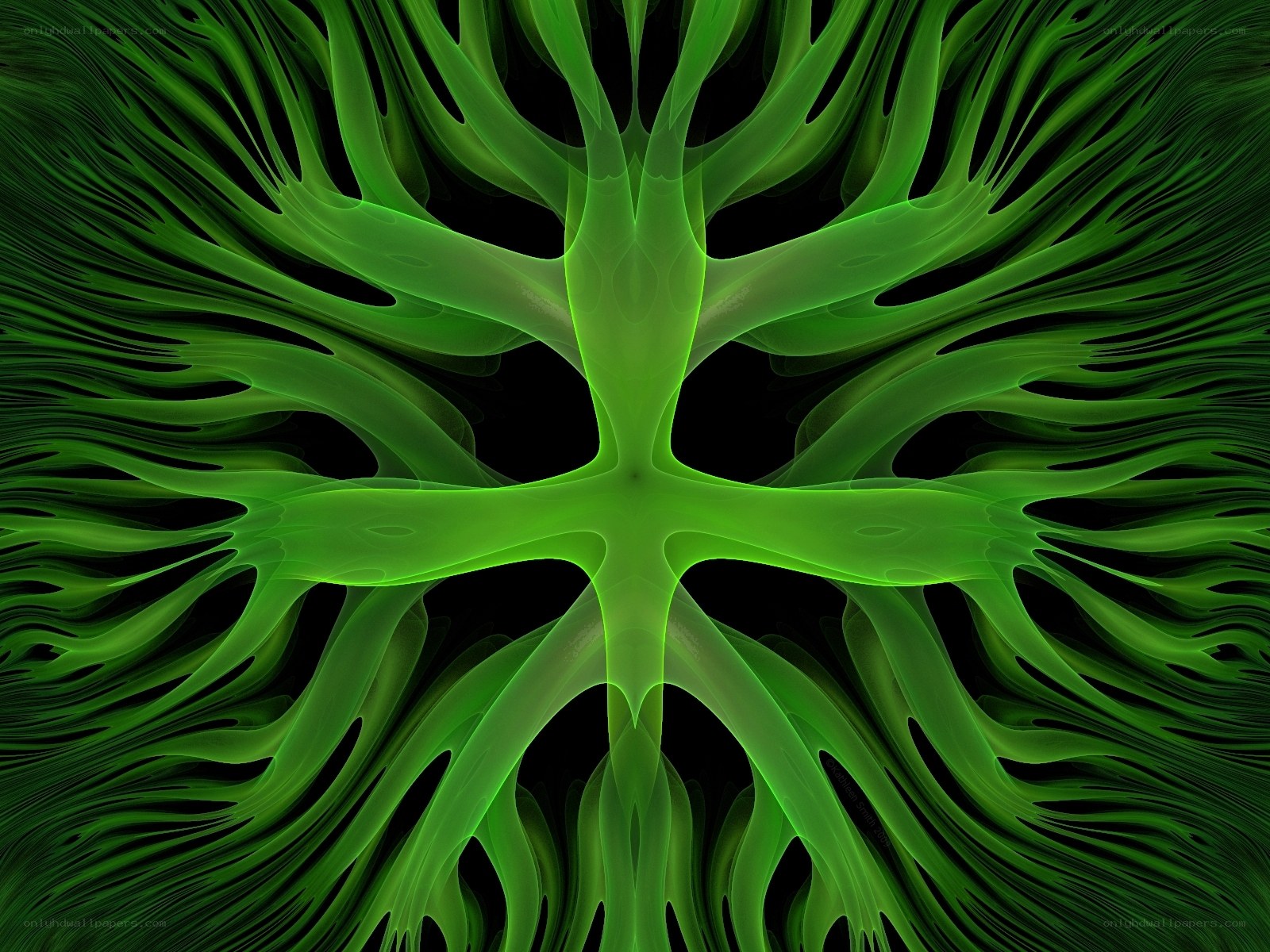 green fractal abstract pattern