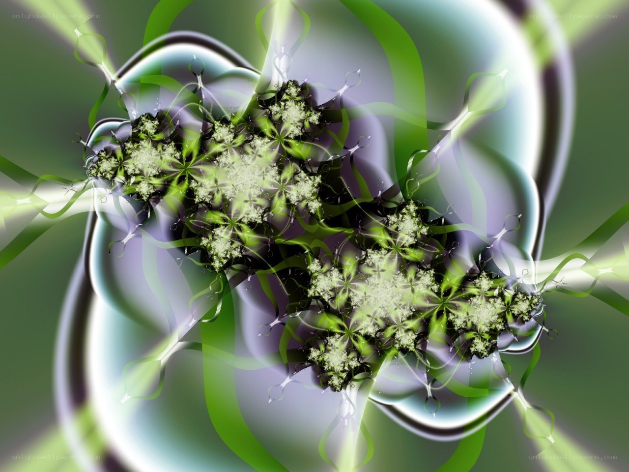 Green fractal abstract pattern