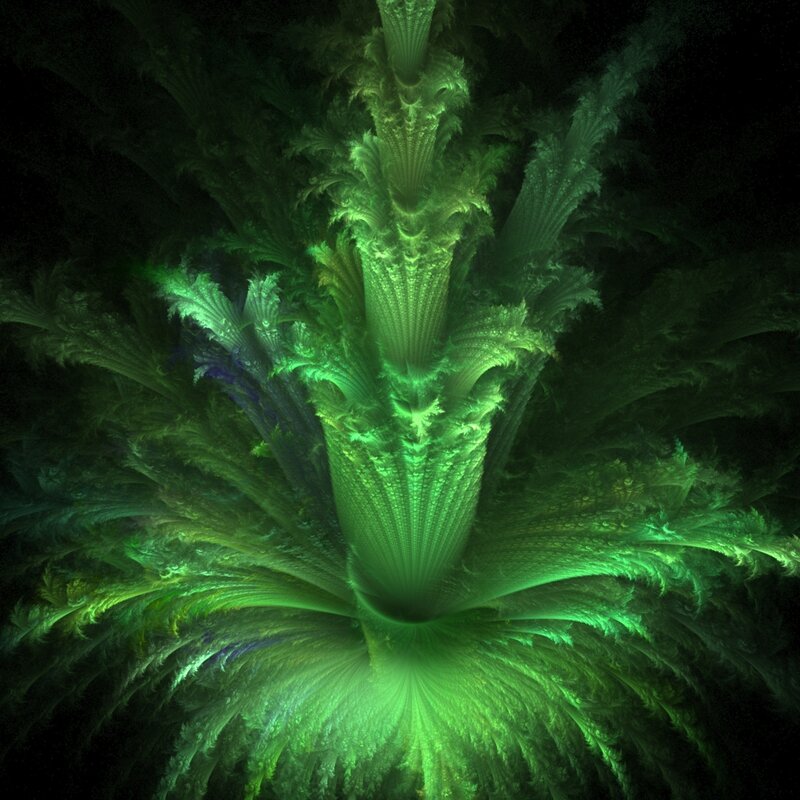 Green fractal abstract pattern