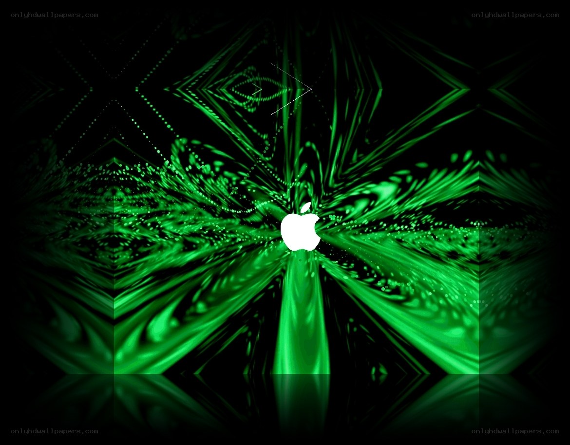 Green fractal Apple logo