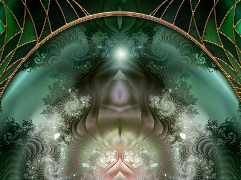 Green fractal archway