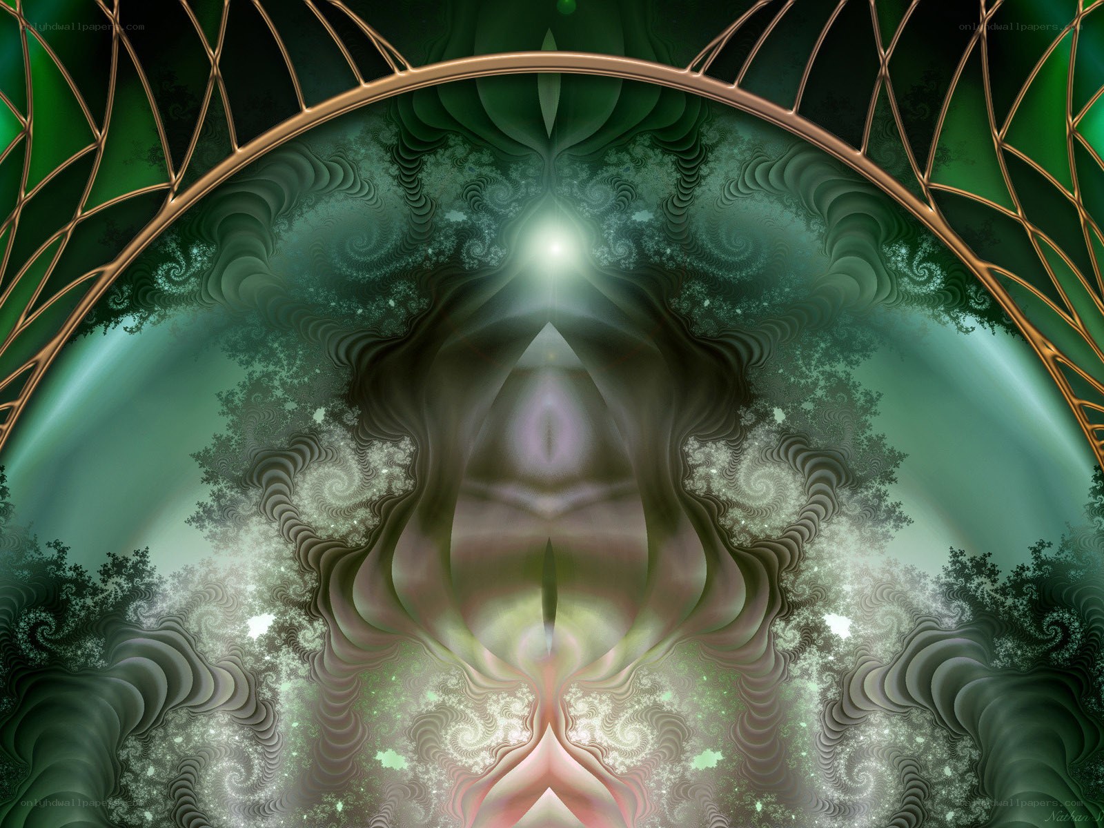 Green fractal archway
