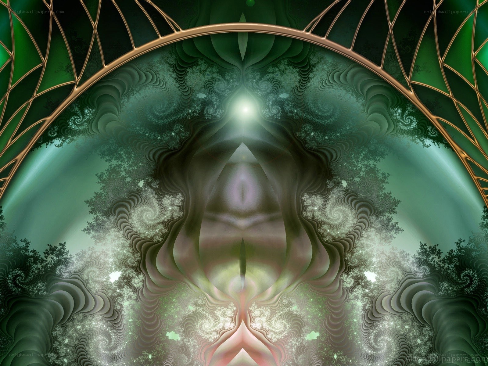 Green fractal archway