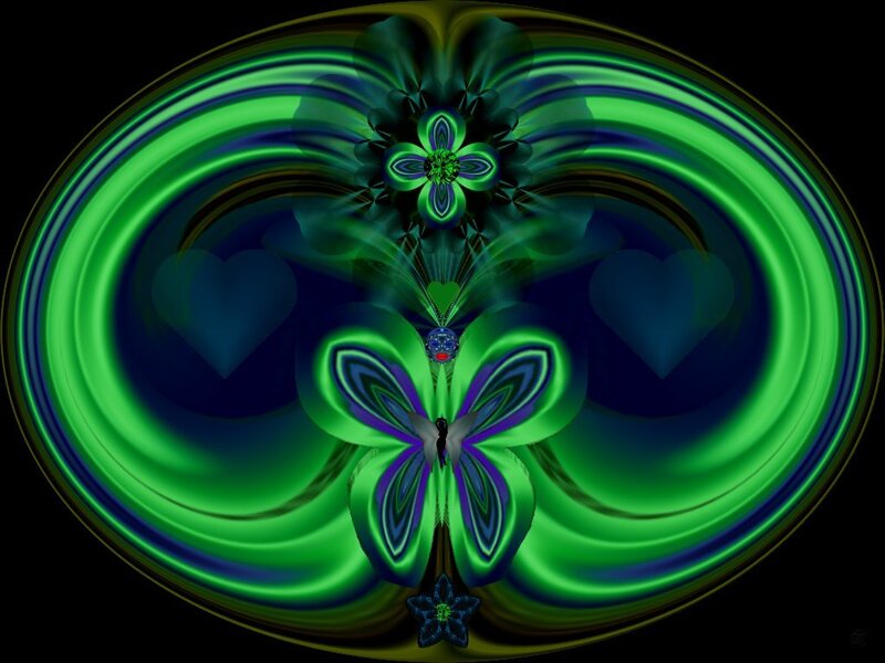Green fractal butterfly design