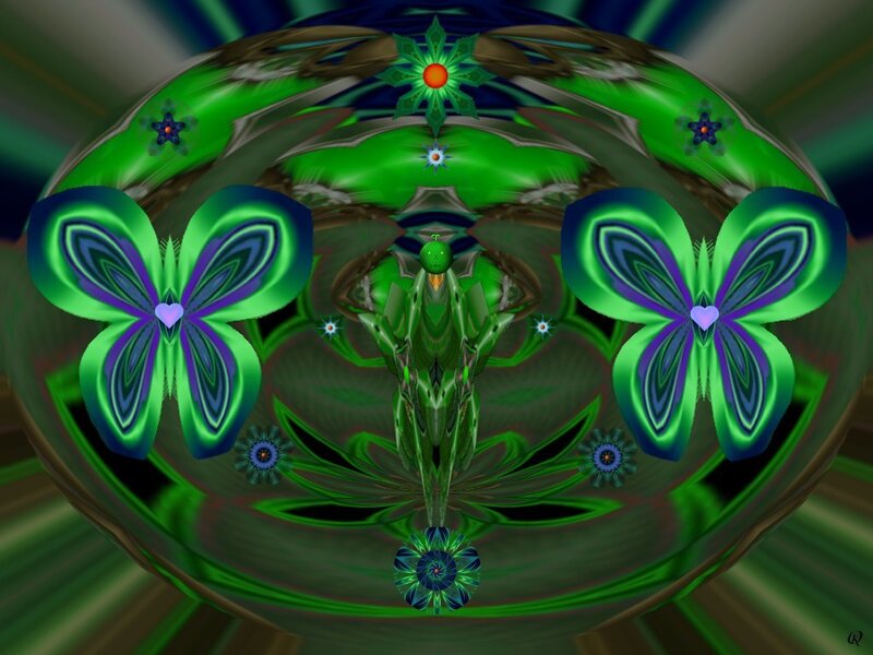 Green Fractal Butterfly — Hypnotic