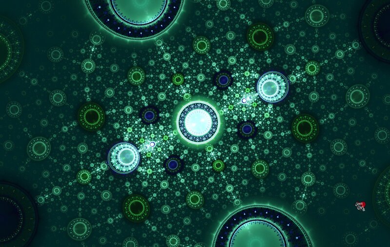 green fractal circle pattern