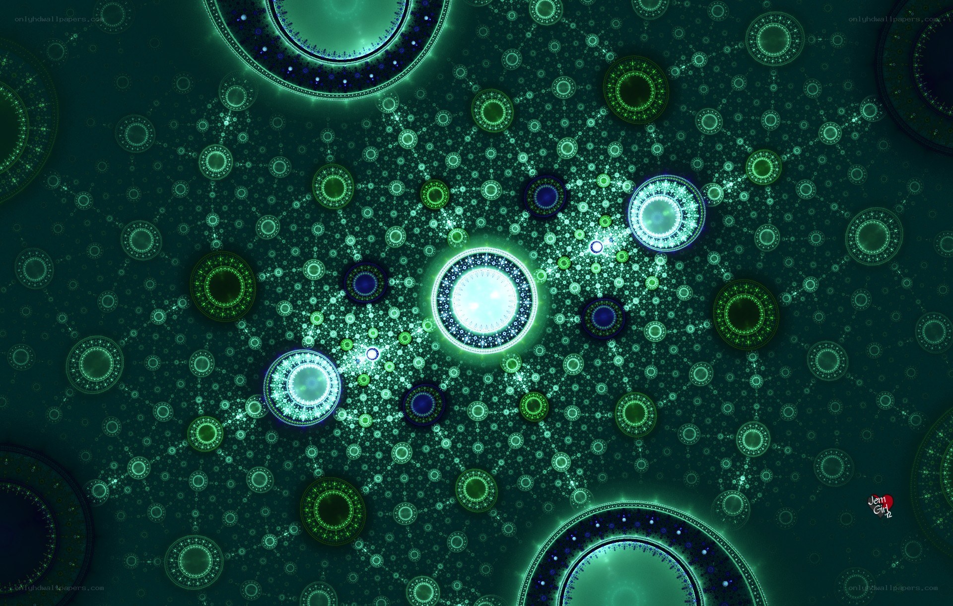 green fractal circle pattern