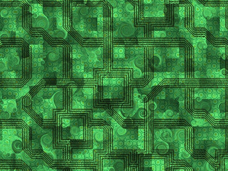 green fractal circuit pattern