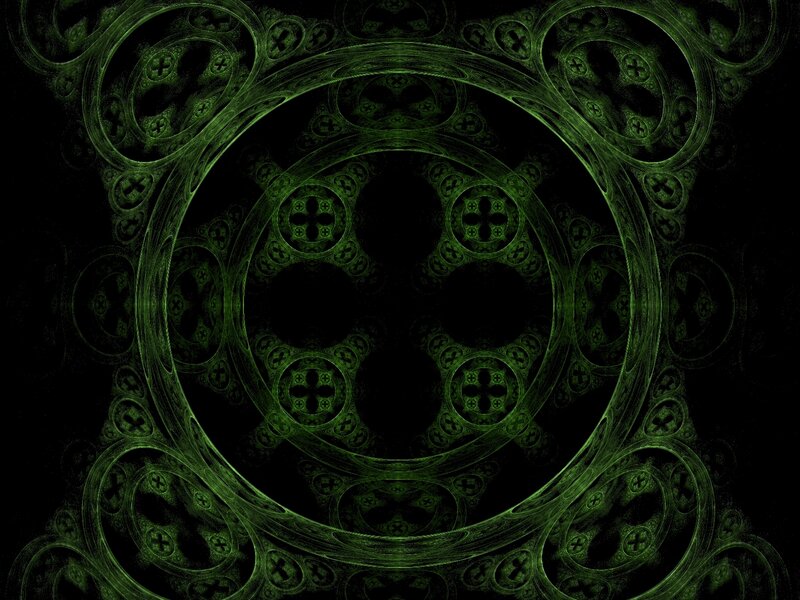 green fractal circular pattern
