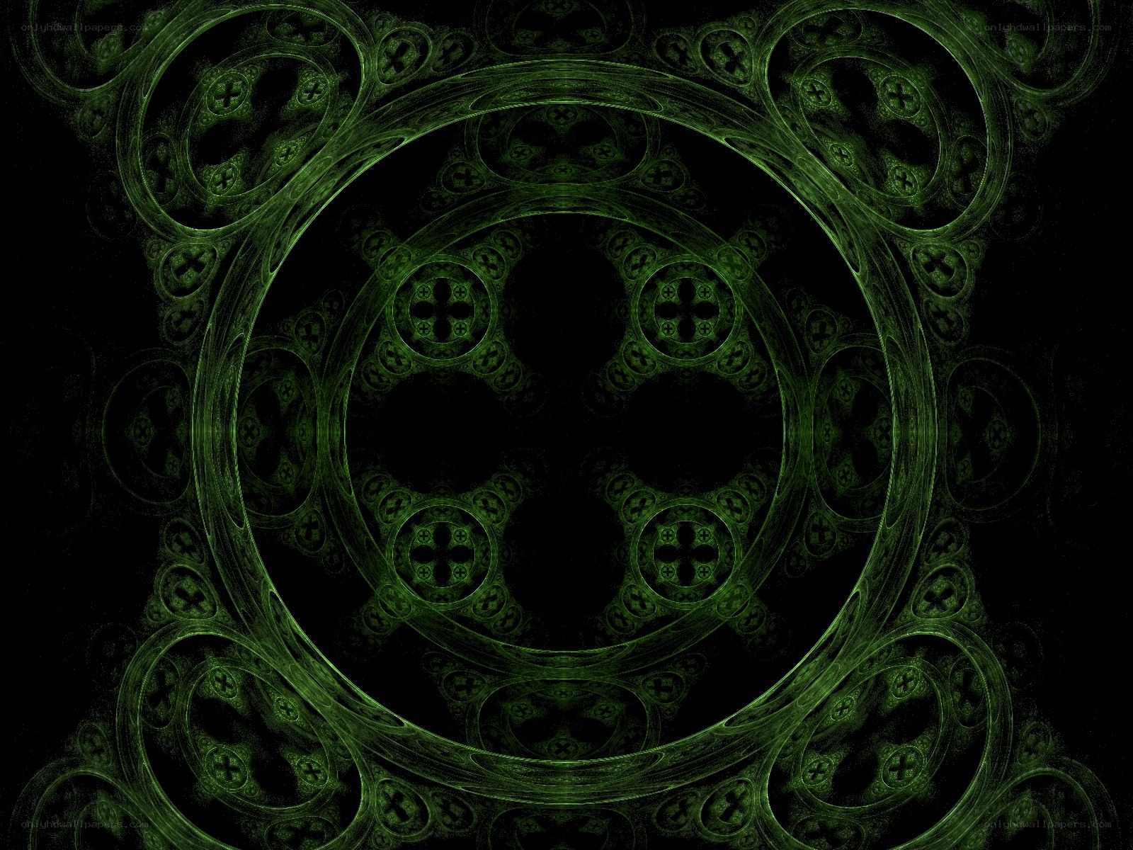 green fractal circular pattern