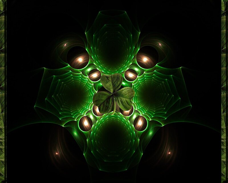 Green fractal clover design