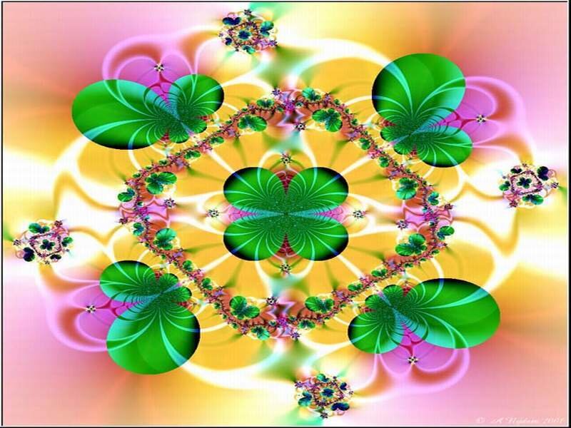Green Fractal Clovers