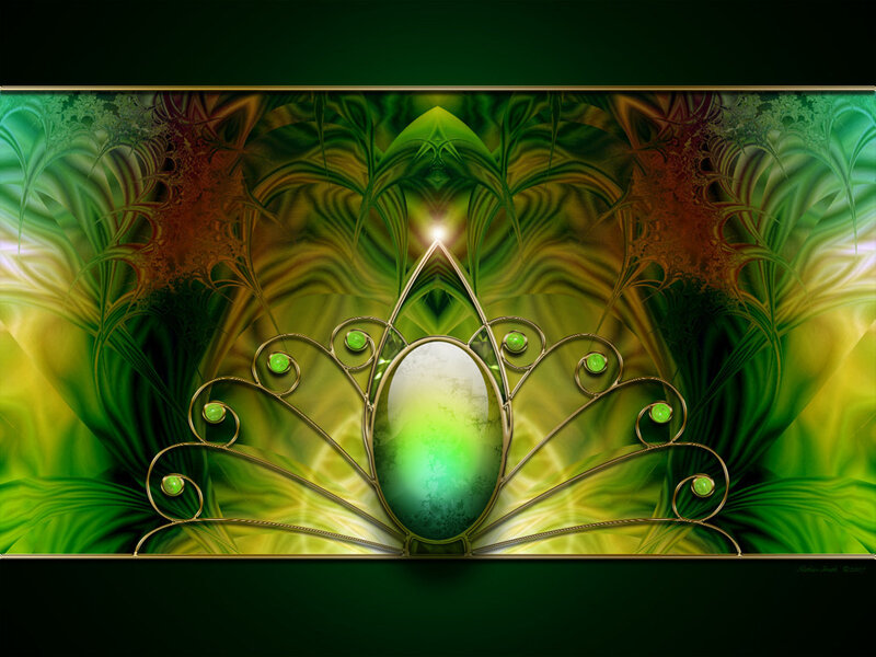 Green fractal crown artwork