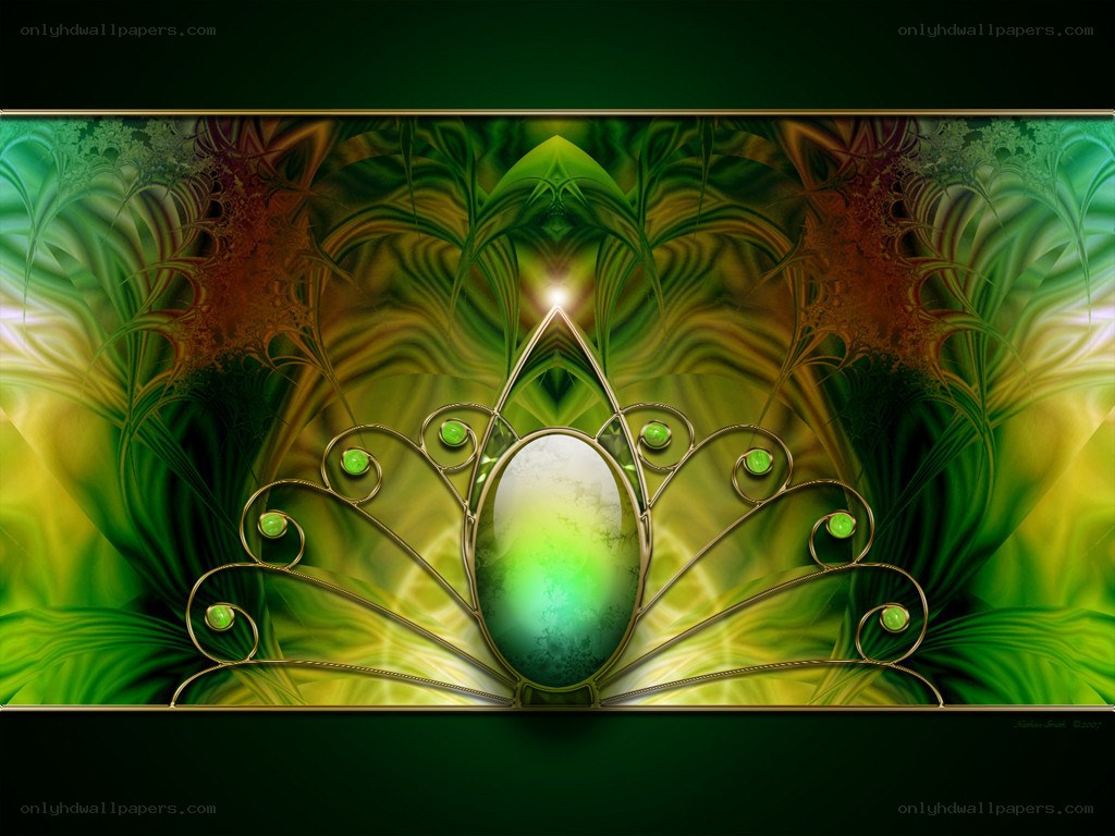 Green fractal crown artwork