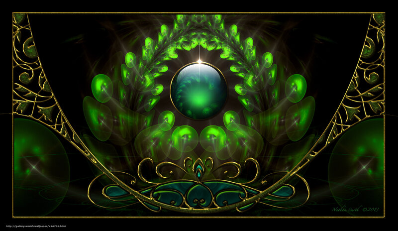 Green fractal crown artwork