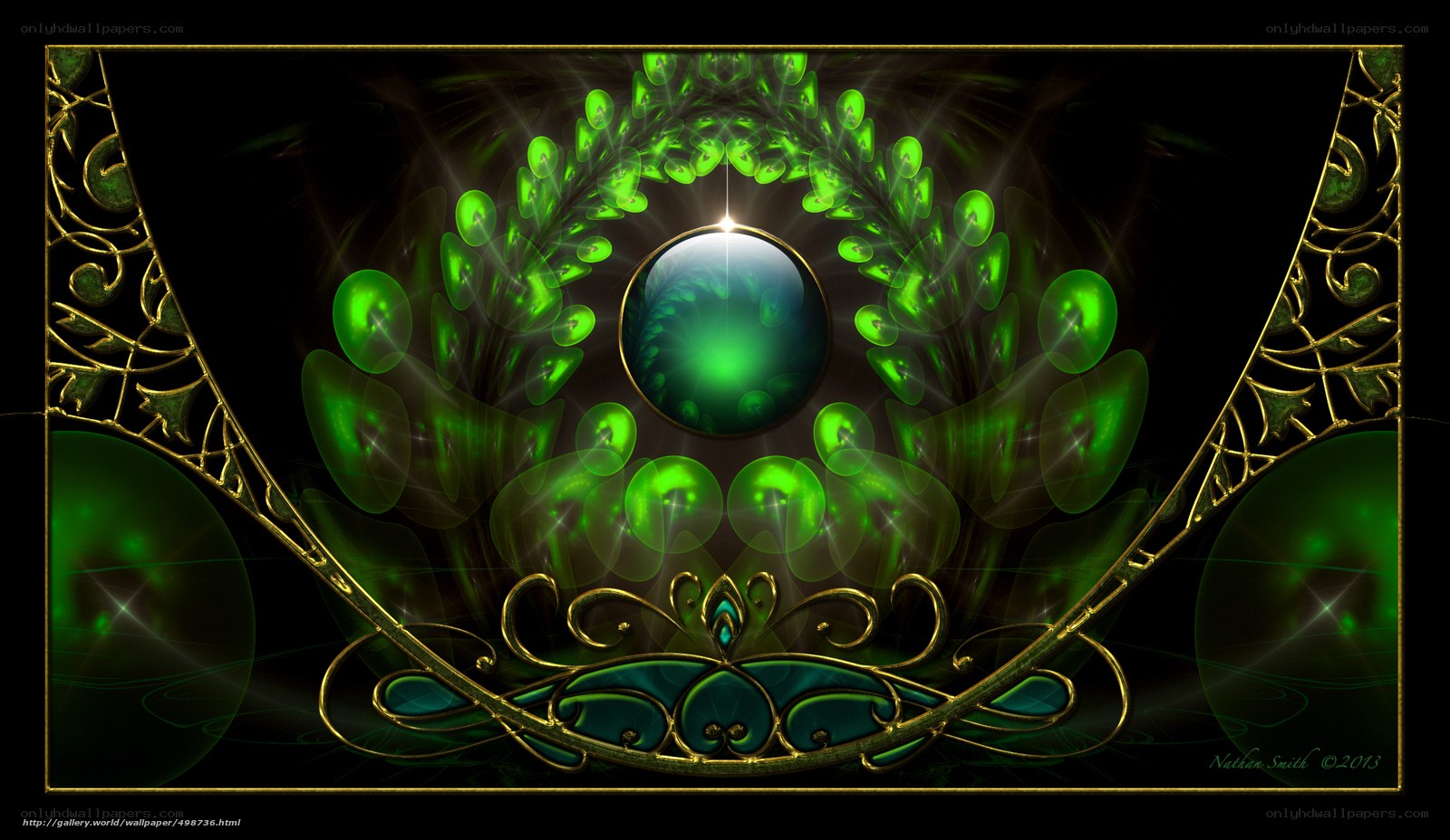 Green fractal crown artwork