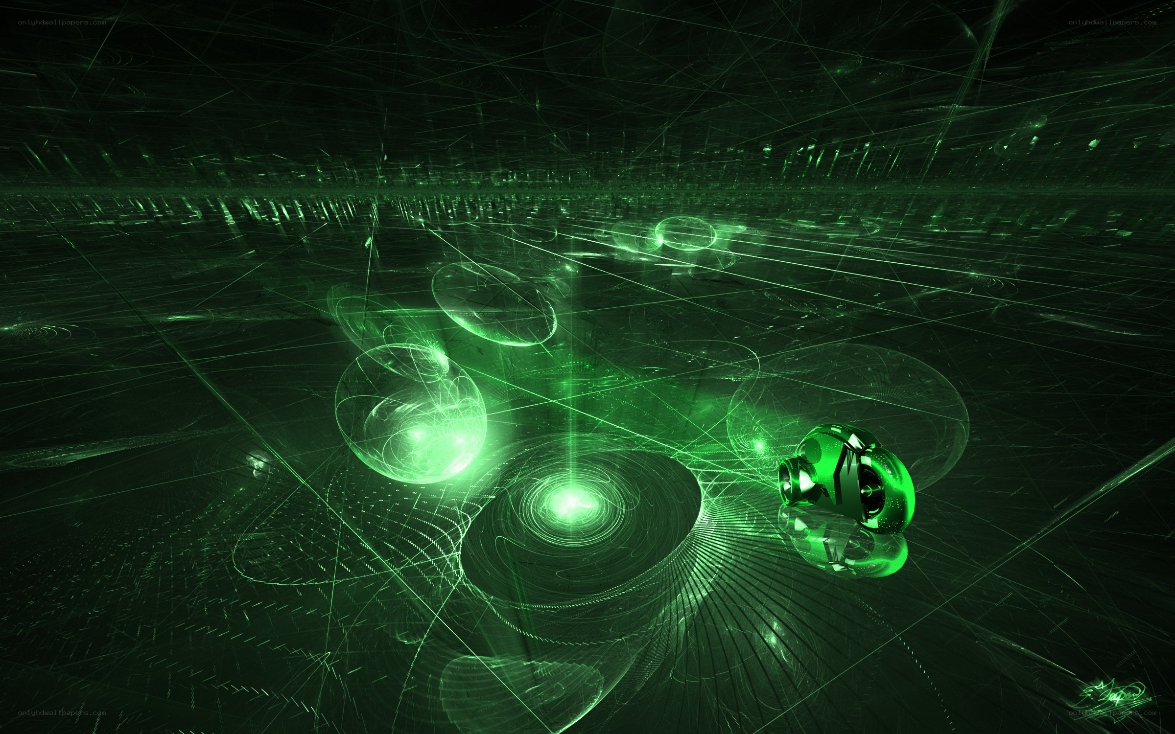 green fractal digital art
