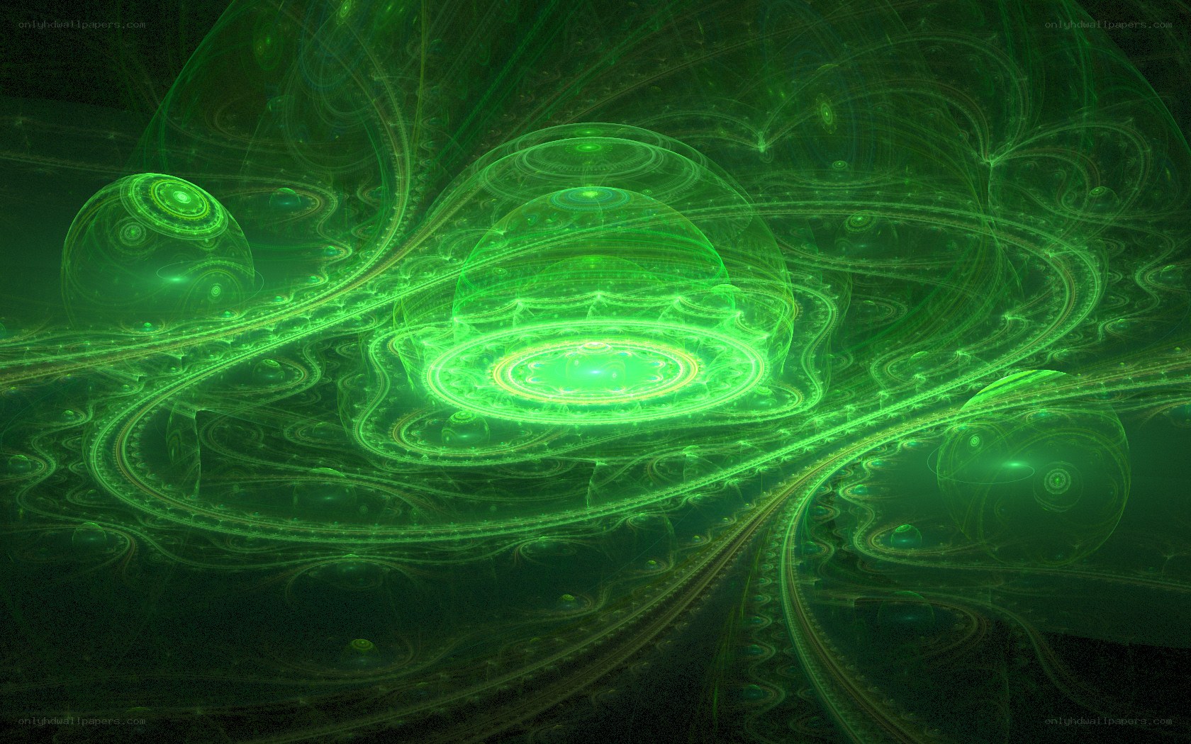 green fractal energy spheres