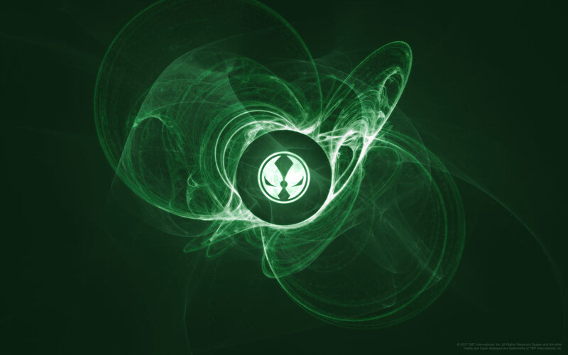 green fractal energy swirl