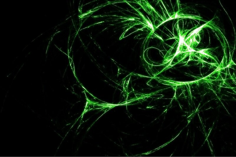 green fractal energy swirl