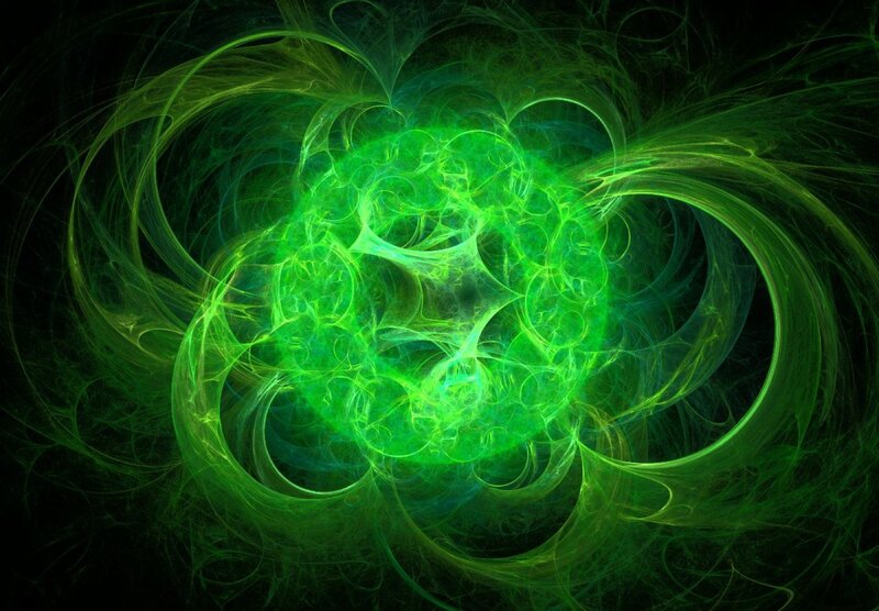 Green fractal energy swirl