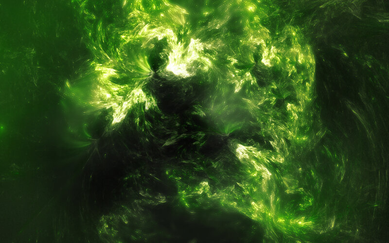 Green fractal energy swirl