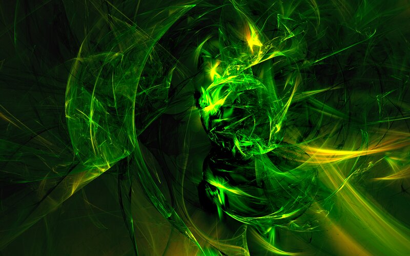 Green Fractal Energy Swirl — Dynamic