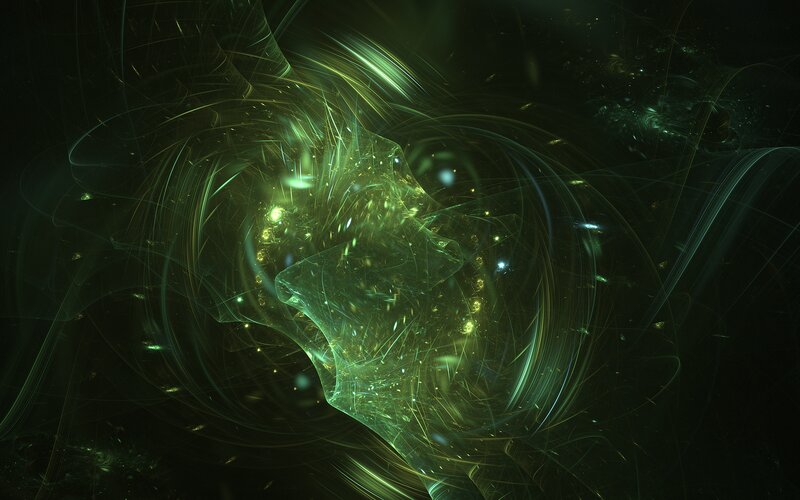 Green Fractal Energy Swirl — Mystical