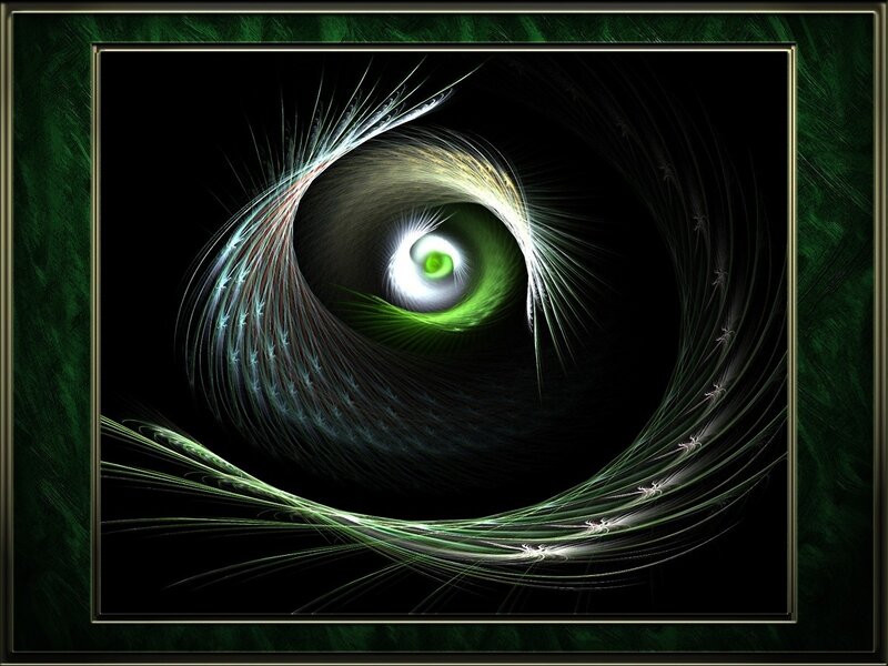 green fractal eye spiral