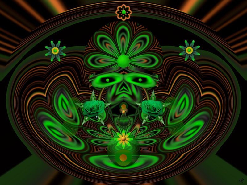 Green Fractal Face — Hypnotic