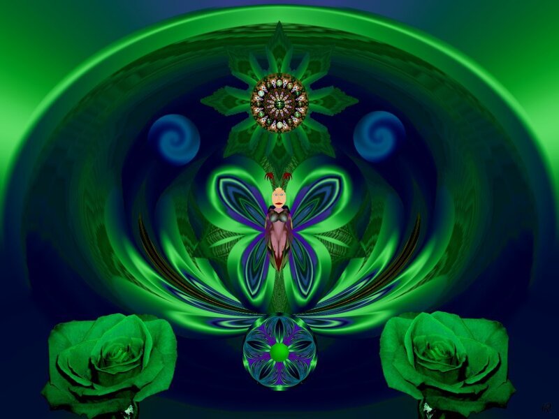 green fractal fantasy art