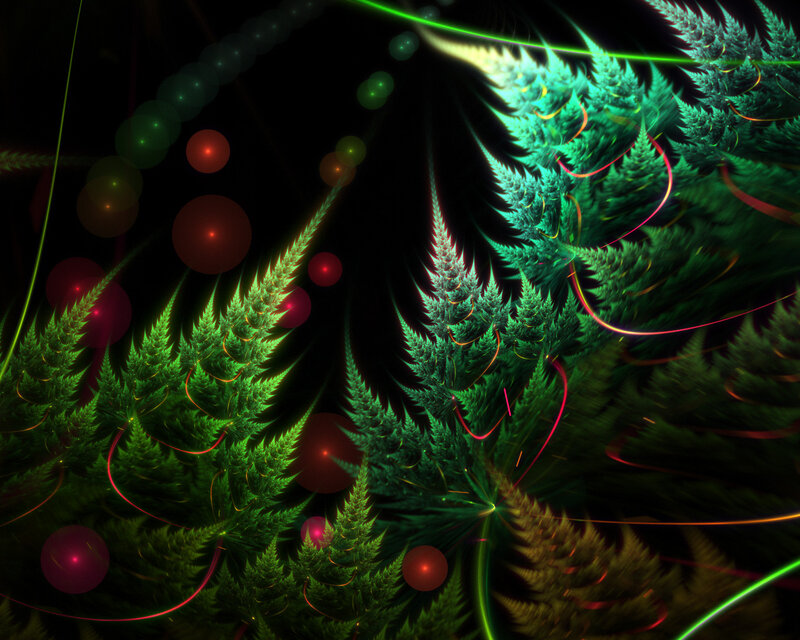 Green Fractal Ferns